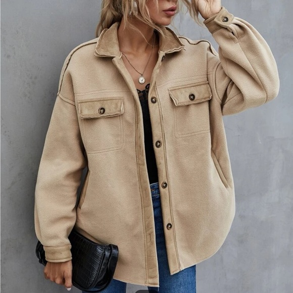 SHEIN Jackets & Blazers - Brown Shacket